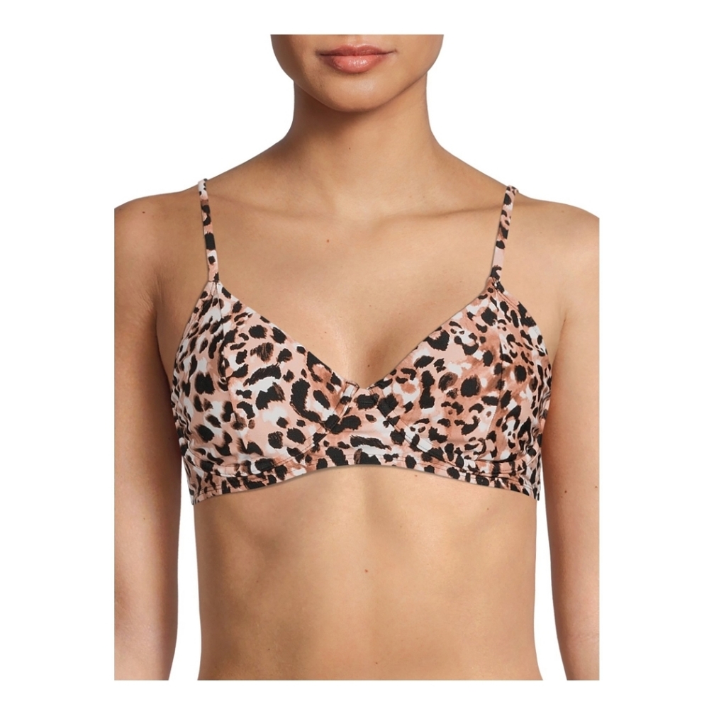 NWOT Printed Padded Lace up Strap Bikini Top.